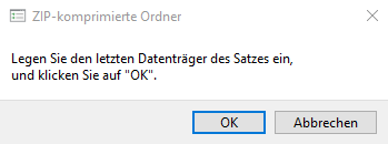 ZIP-komprimierte Ordner Meldung wie weg bekomen?