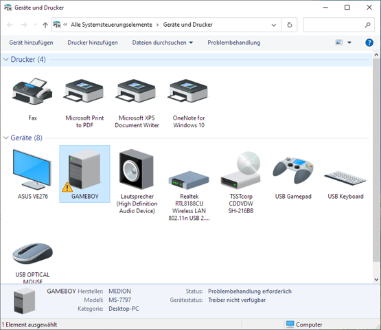 Desktop PC Unbekanntes Gerät Treiber nicht gefunden?