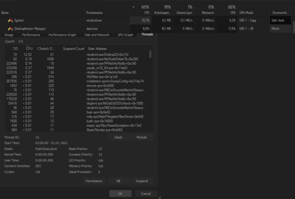 Hohe CPU auslastung von ntoskrnl.exe?