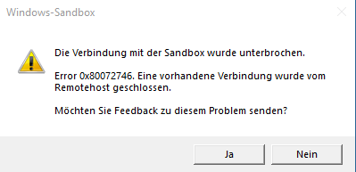 Sandbox Windows 10 Home Error?