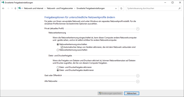 Wie kann man die erweiterte Freigabe in Kodi aufrufen?