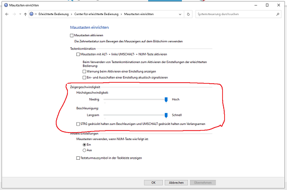Was bewirken diese Mausregler in Windows 10?