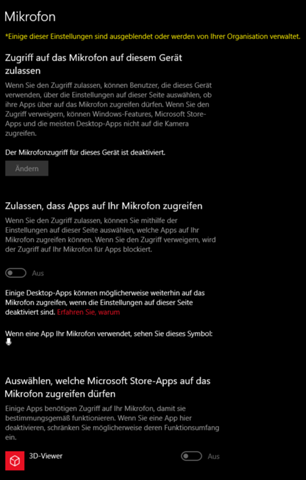 Meine Datenschutzeinstellungen für mein mikro sind nicht änderbar?