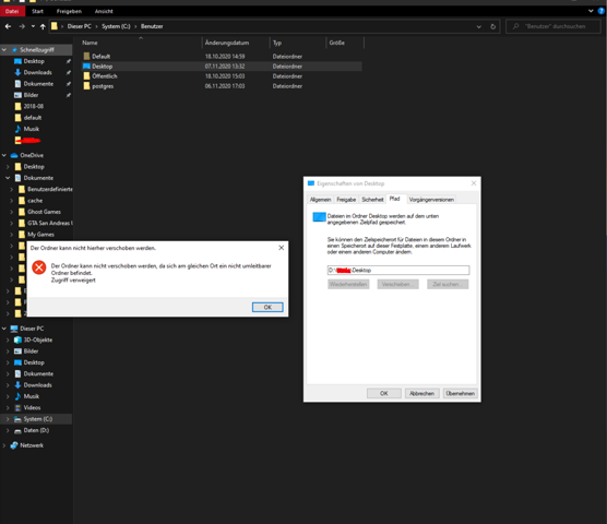 Benutzerordner in Desktop umgewandelt. Wie kann ich das rückgängig machen?