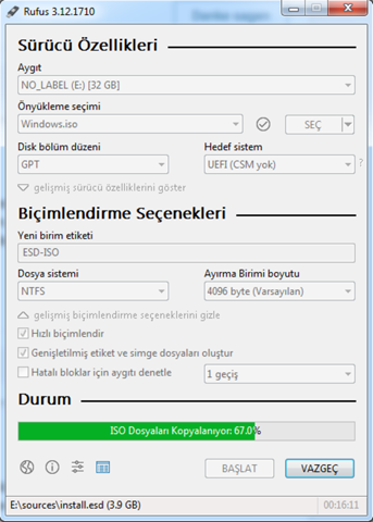 Hab ich alles so richtig eingestellt für die Installation von Windows 10?