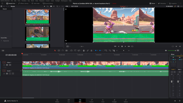 DaVinci Resolve grüner Streifen im Video. Wie zu beheben?