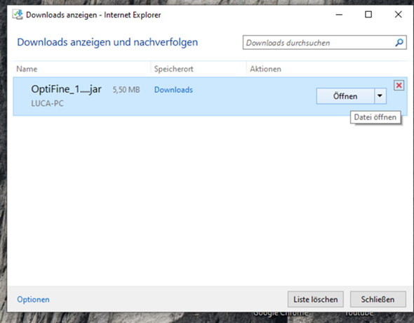 Probleme beim öffnen von Dateien, (Internet Explorer), (Windows 10)?