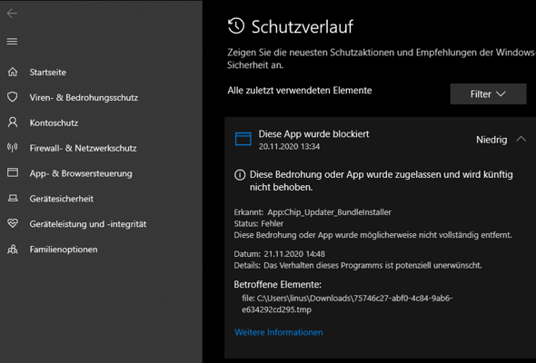 Microsoft Defender Bedrohung gefunden, was tun?