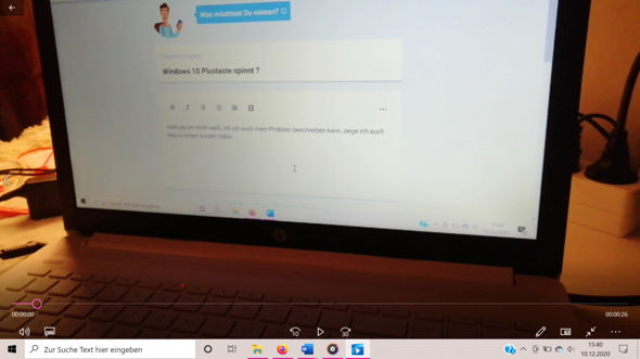 Windows 10 Plustaste spinnt?