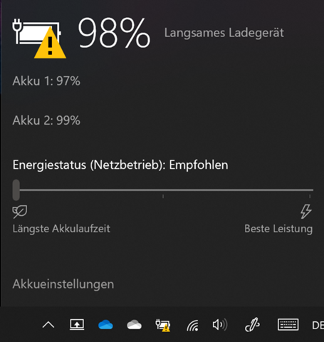 "Langsames Ladegerät" Meldung bei Windows 10 Surface Book 3?