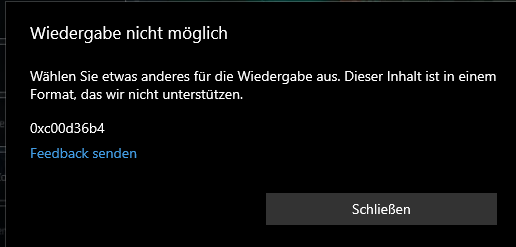 Kein Videoformat mehr unterstützt?