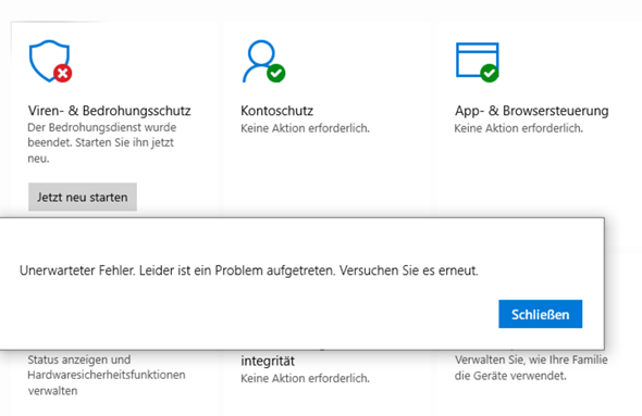 Windows Defender funktioniert nicht, was kann man tun der regeniert sich nicht von alleine?