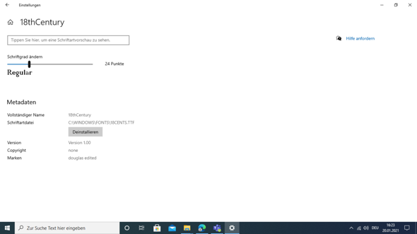 Einstellung ändern Schriftgrad Windows 10?