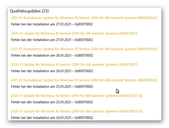 Probleme mit Update Windows 10?
