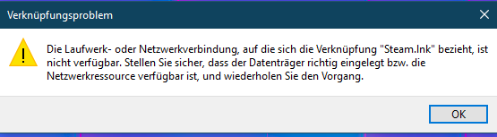 Wie löse ich das Problem "Verknüpfungsproblem"?