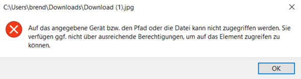 keine Berechtigung mehr Bilder zu öffnen?