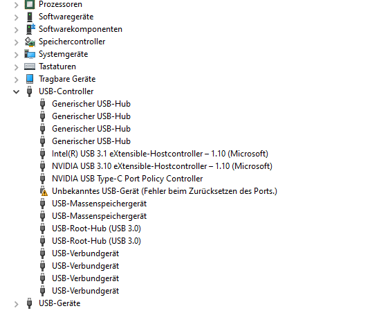 USB-Tisch Hub wird nicht erkannt, warum?