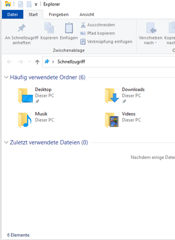 Windows 10: wo sind der Schnellzugriff und die Laufwerksauswahl hin?