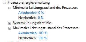 Ist es schlimm wenn ich den Minimalen Leistungszustand meiner CPU auf 0% senke?