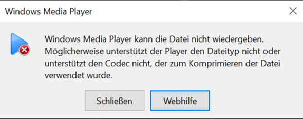 Windows Media Player Fehler beheben?