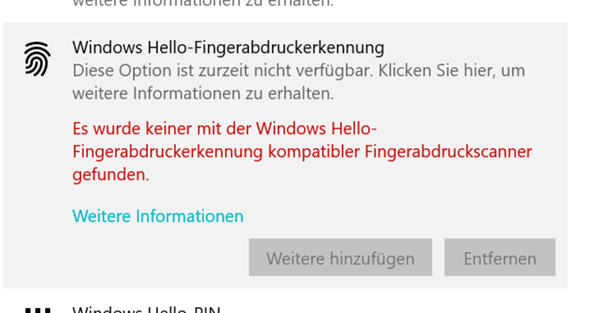 HP Fingerabdruck nicht mehr verfügbar?