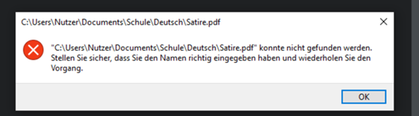 Ich kann meine PDF dateien nicht öffnen?