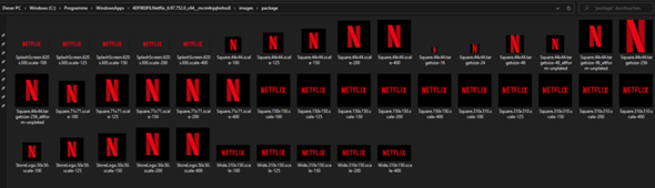 Welches dieser Bilder benutzt Netflix in ihrem Code als Icon?