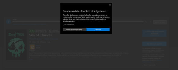 Wie kann ich diesen Fehler im Microsoft Store beheben, dieser Fehler tritt nur bei Sea of...