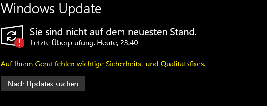 windows 10 kann nicht updaten?