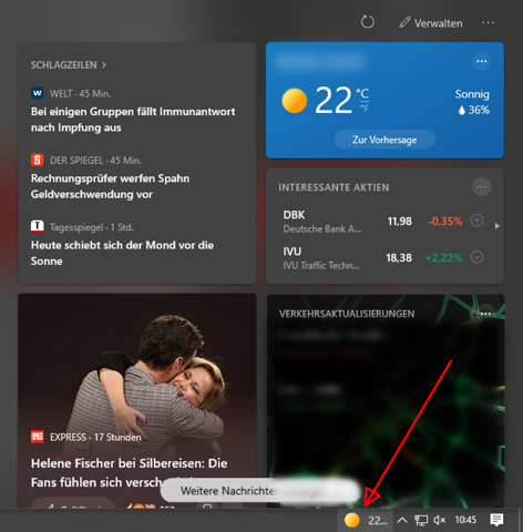 Windows 10 oranger Punkt in der Taskleiste?