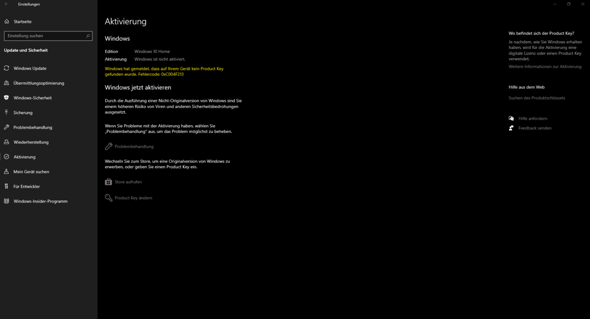 Wie kann ich meine Windows 10 Version Aktivieren nach dem ich meinen PC auf...