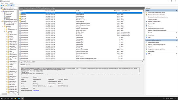 Windows 10 Ereignisanzeige?