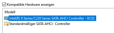 Intel(R) 8 Series oder Standardmäßiger SATA AHCI Treiber?