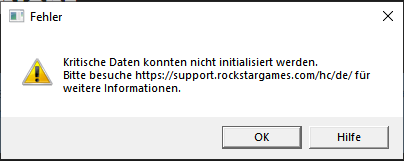 GTA 5: Kritische Daten konnten nicht initialisiert werdeb?