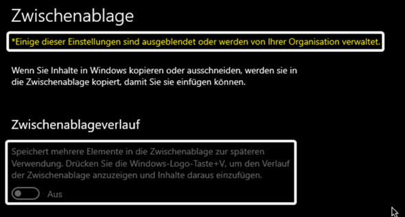 Wieso funktioniert Win-Taste + V nicht?