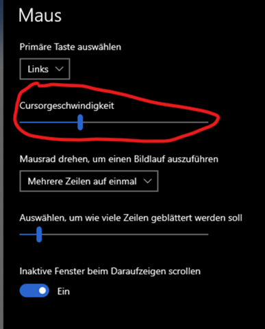 Win: Batchscript für Maus Cursorgeschwindigkeit?