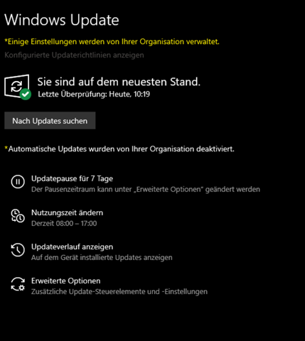 Windows Einstellungen werden von irgendwas verwaltet?