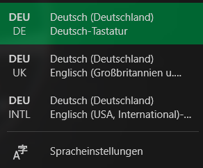 Win 10 Tastaturlayout entfernen?