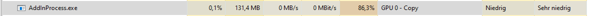 100% GPU auslastung durch AddInProcess.exe?