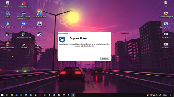 Sophos kann nicht gelöscht werden?