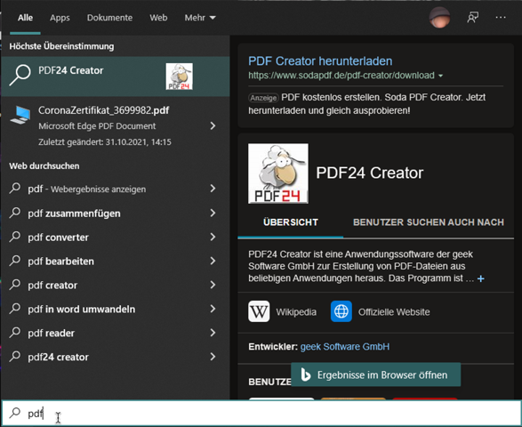 Windows Such funktion kapput?