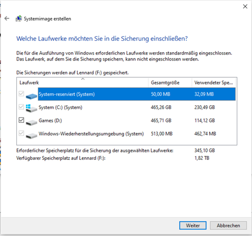 Windows 10 Systemabbild funktioniert nicht?