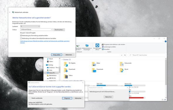 Windows 10: Netzwerk zeigt Fehler 0x80070035?