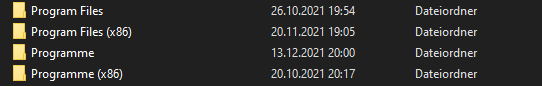 Windows 10 Program Files zwei mal deutsch und englisch?