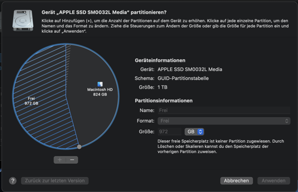 MacOS Partition löschen?