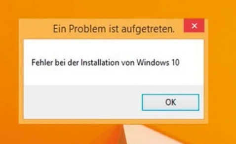 Windows 8.1 auf Windows 10 Fehler?