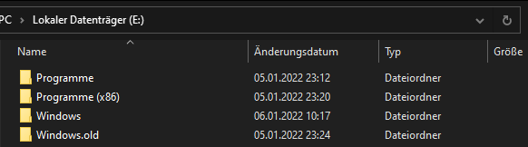 Windows von anderer Festplatte löschen?