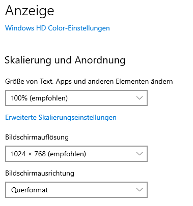Bildschirm bleibt quadratisch trotz richtiger Einstellungen?