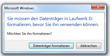 Problem mit USB-Stick?
