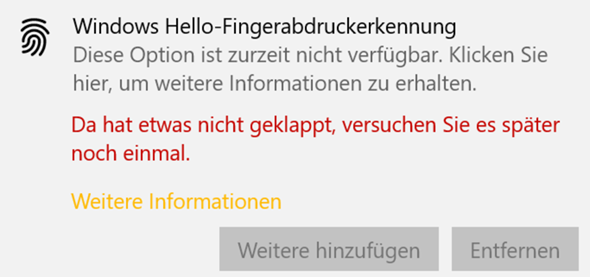 Windows Hello funktioniert nicht?